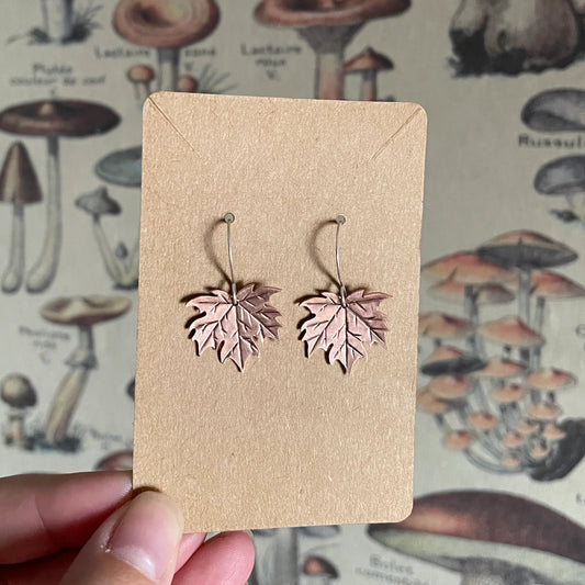 made to order | copper maple earrings